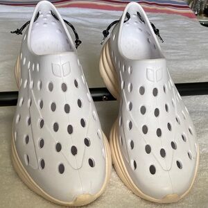 KANE White Foam Slip-On Clog with Adjustable Heel